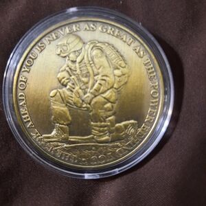Gold Commemorative Coin with Soldier Design
